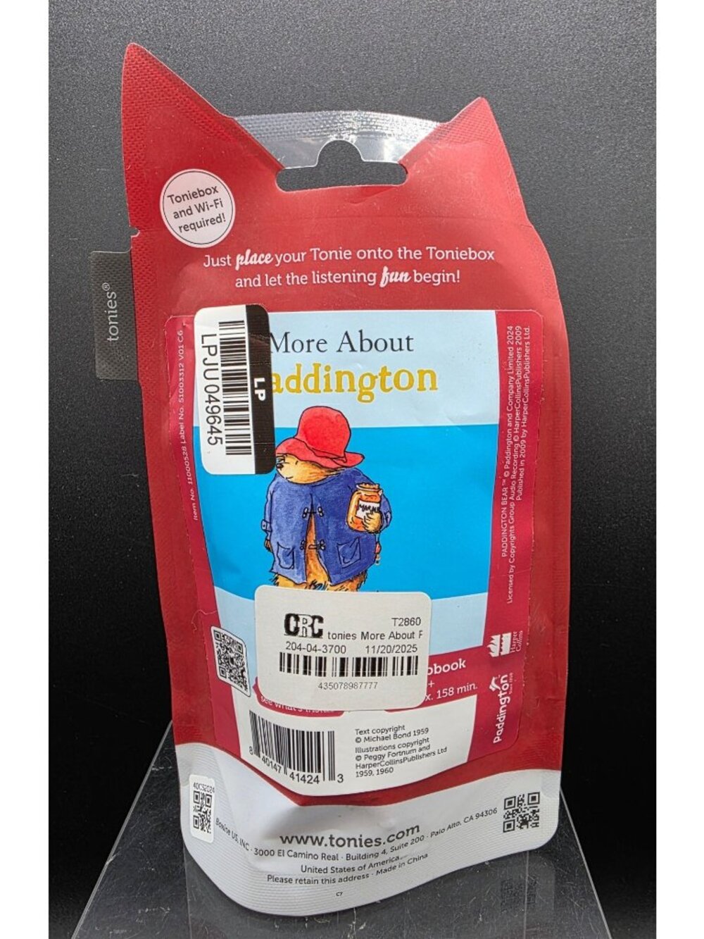 tonies Paddington Bear Audio Figure - Red Hat, Blue Coat - Picture 4 of 4